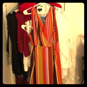 Maxi dress with a deep V-cut